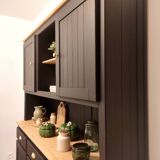 Black and wooden sideboard