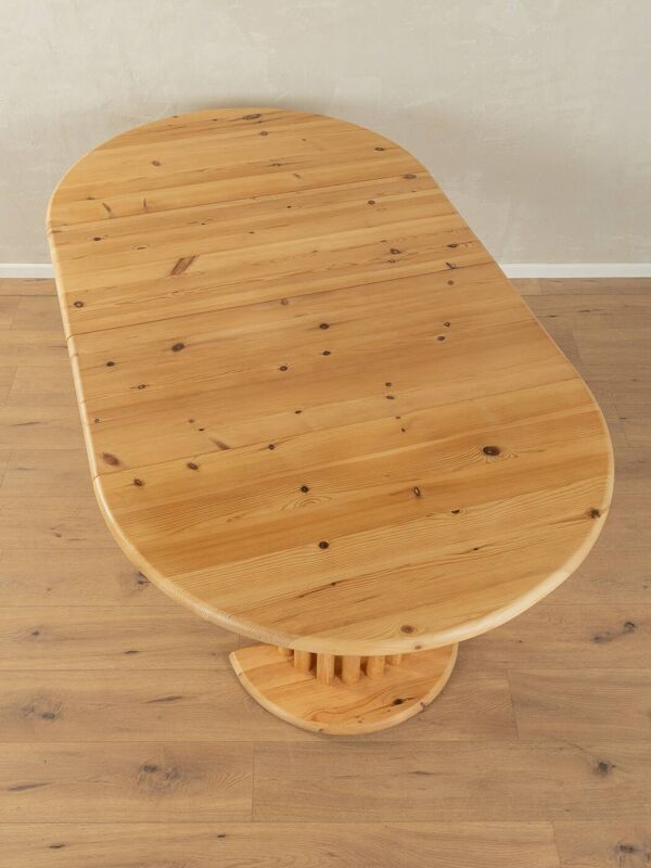 Table de salle à manger extensible des années 80 avec pieds en bois