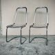 Vintage sled chair by Gastone Rinaldi in chrome wire, 1970s made in Italy