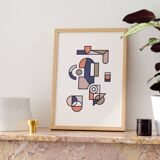 Illustration - Abstract geometric graphic colorful A3 poster numbered #004