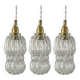 Set of three glass pendant lights of Scandinavian origin