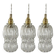 Set of three glass pendant lights of Scandinavian origin