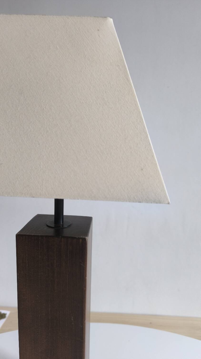 Oak table lamp 1970