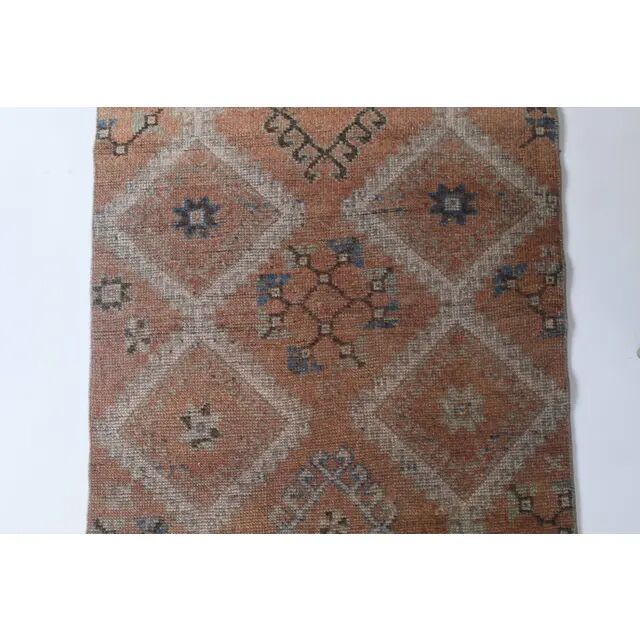 1970s Turkish Hand-Knotted Wool Cotton Red Runner 101x320