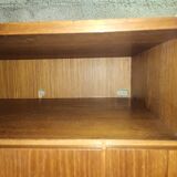 Meuble vinyles et enceintes 1960 scandinave teck