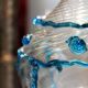 18th Century Italian Murano Clear Glass and Blue Trimmed Blown Glass Bottle