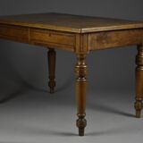 Table ancienne en chêne – XIXe siècle | Entièrement restaurée | Plateau en marqueterie