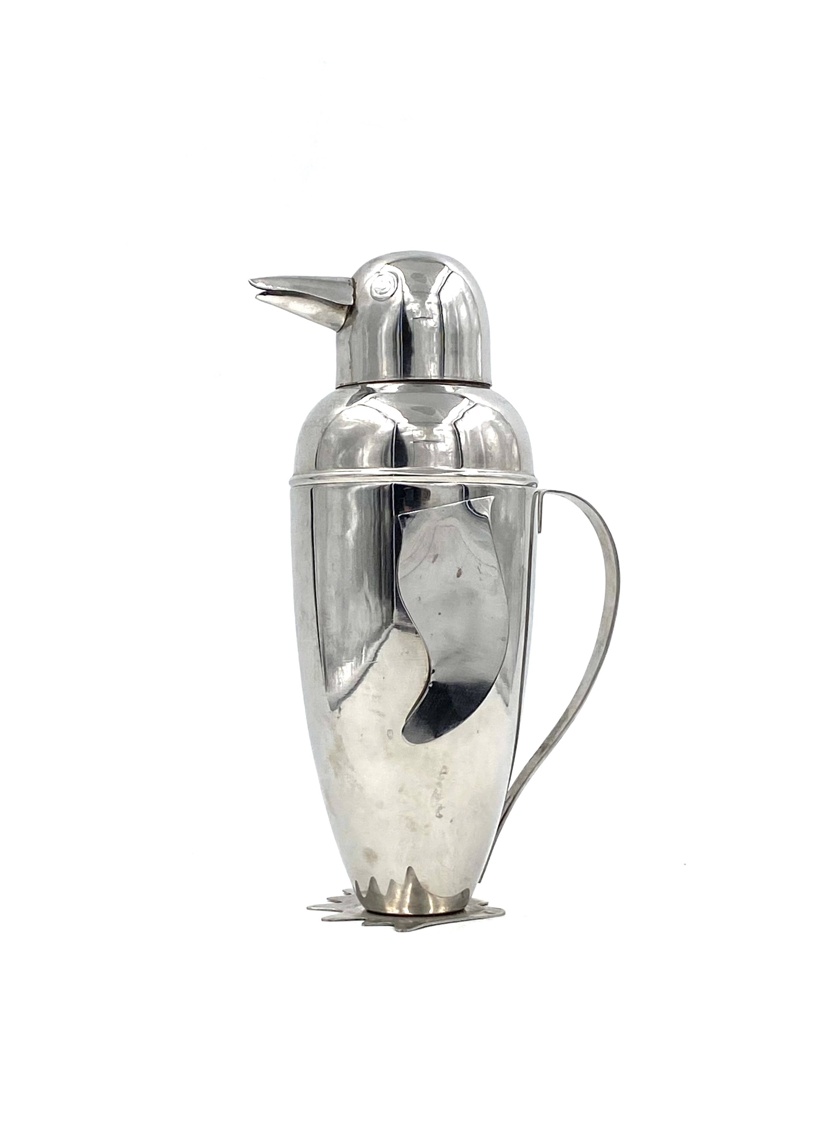 Penguin cocktail shaker, italy late xx century