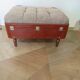 Unique-small vintage bench-ottoman-stool-colonial style - suitcase