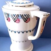 Théière en porcelaine de Limoges à décor géométrique