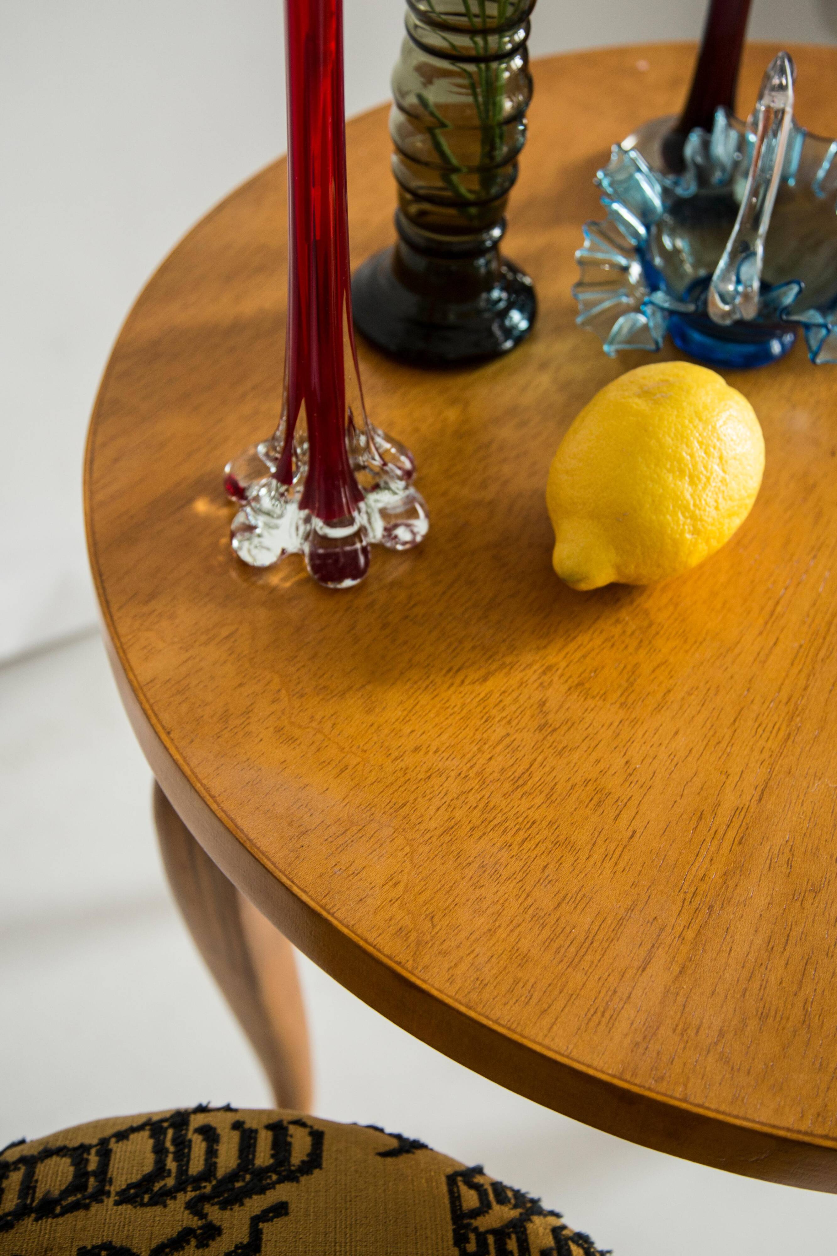 Slim vintage red glass decorative vase, mid-century, Europe, 1960s.