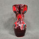Vase in Vallauris earthenware signed orange and turquoise