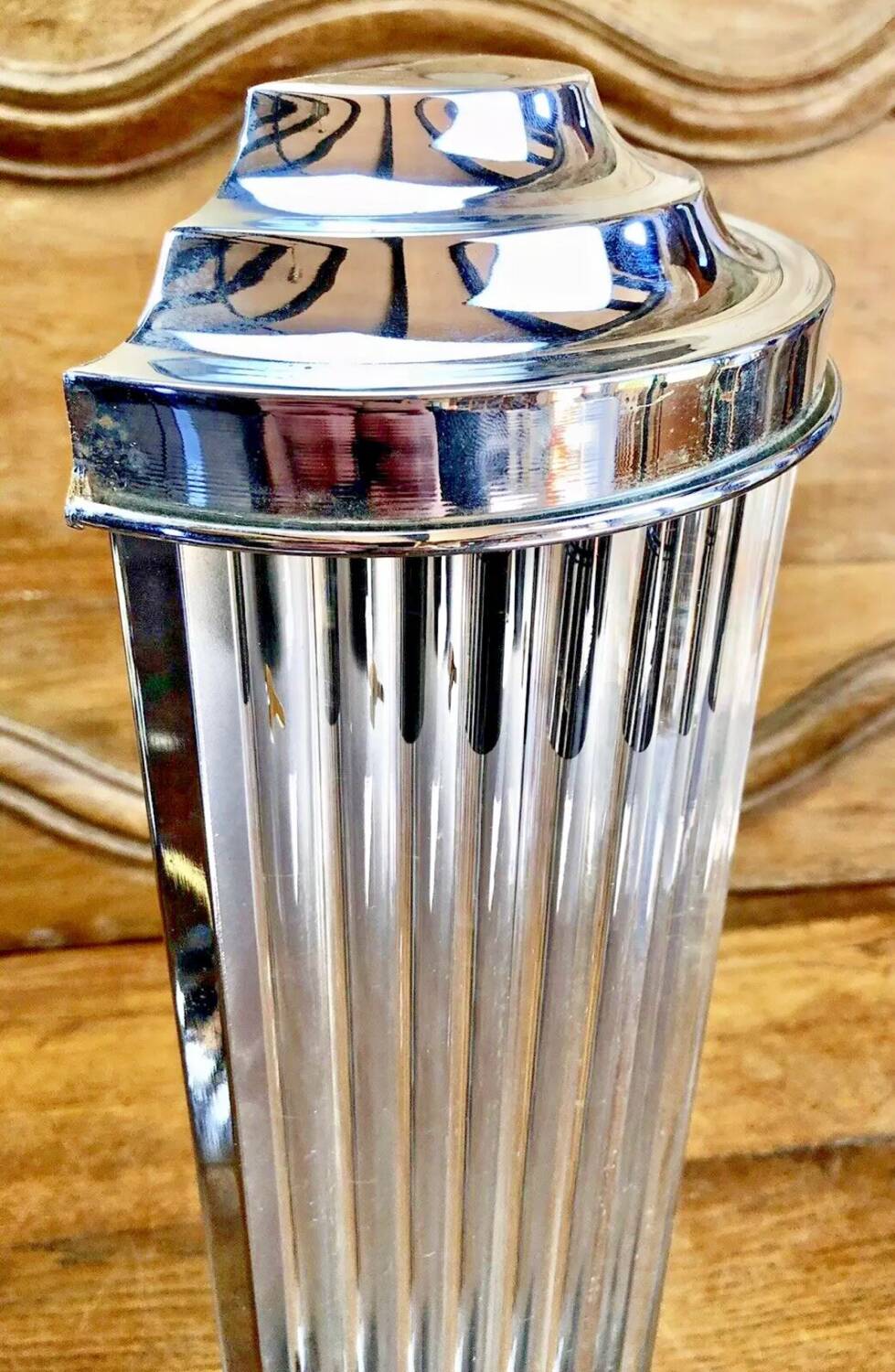 Chrome and glass tube wall light Petitot Genet and Michon c 1950