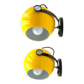 Paire d'appliques jaunes par Emmedi, New Old Stock, années 1970