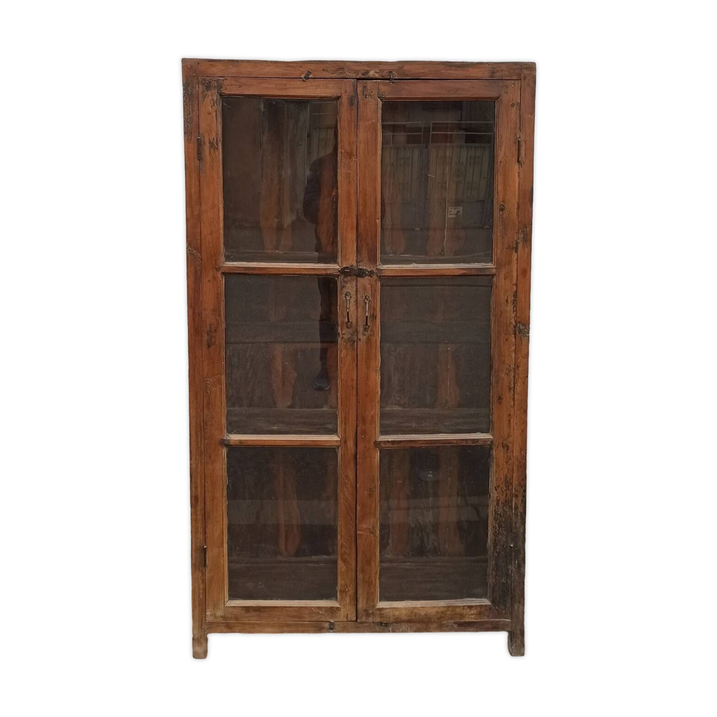 Old wooden glazed cabinet
