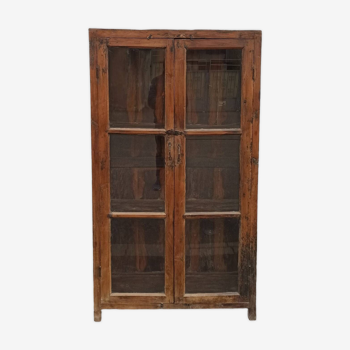 Old wooden glazed cabinet