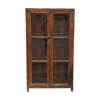 Armoire ancienne vitrée en bois