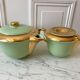 Duo of teapot and green milk pot sage 50s
