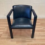 "Leolux" designer leather and metal armchair.