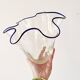 Blue-edged blown glass handkerchief vase