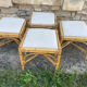 4 tabourets vintage bambou et rotin – années 60/70