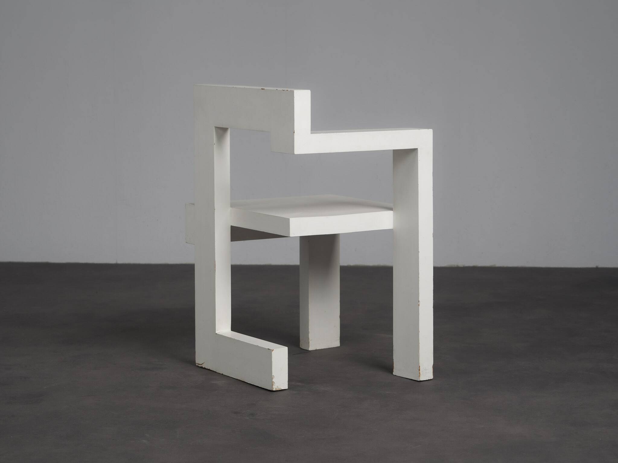 Asymmetrical modernist wooden chair, Netherlands, 1970s