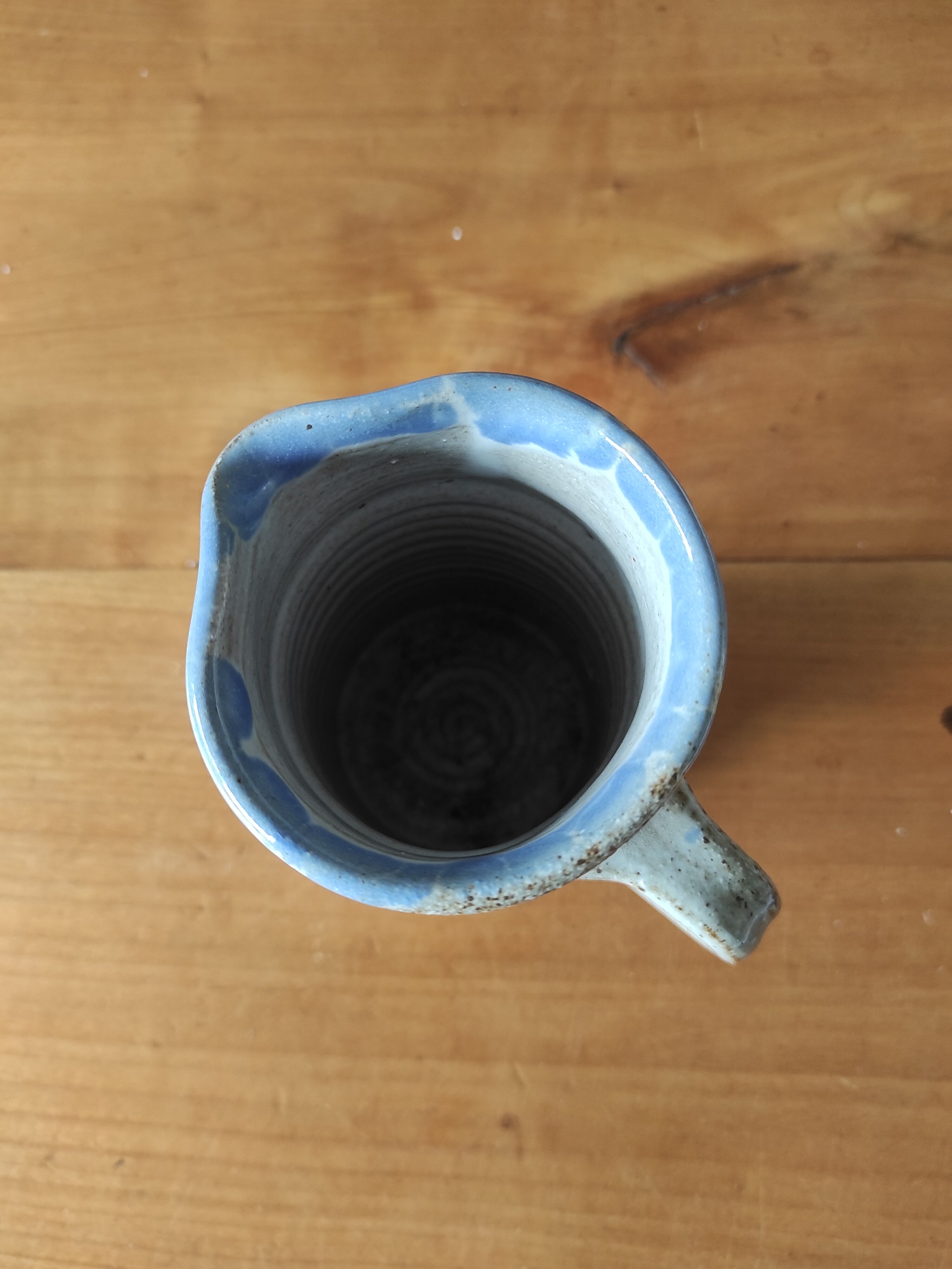 Blue grey ceramic milk jug