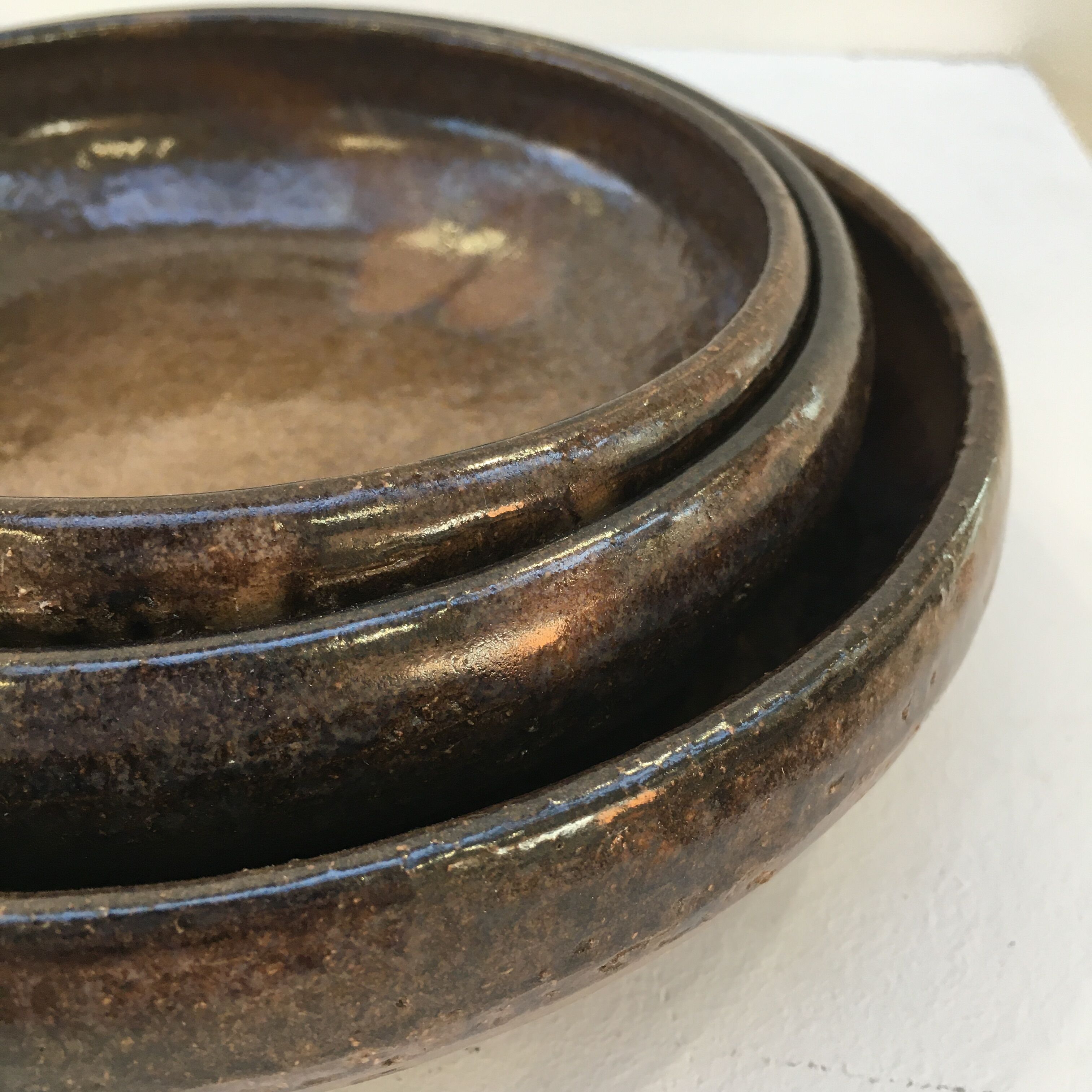 Series of three hollow plates in Jean Marais ceramic