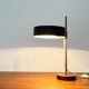 Mid-century minimalist table lamp with a teak veneer base, 1960s.