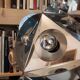 Vintage Sputnik chrome metal lamp 70s