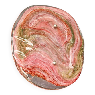 Murano glass wall sconce, pink veined, 1970s.