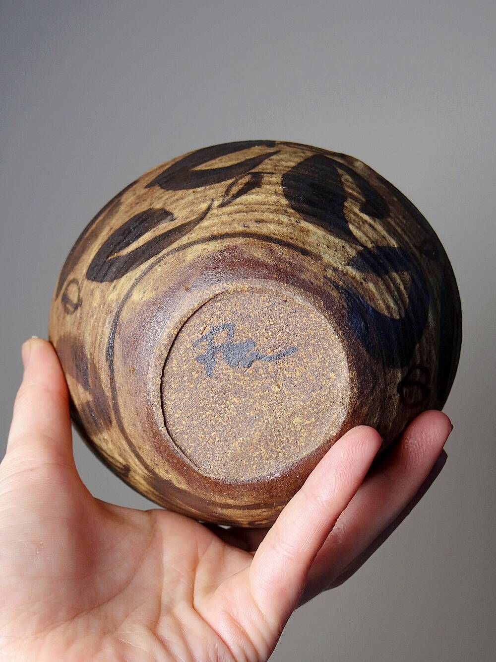 Pair of mismatched vintage "Wabi-Sabi" handcrafted ceramic/stoneware bowls