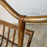 Vintage rattan magazine rack – natural curves and bohemian spirit