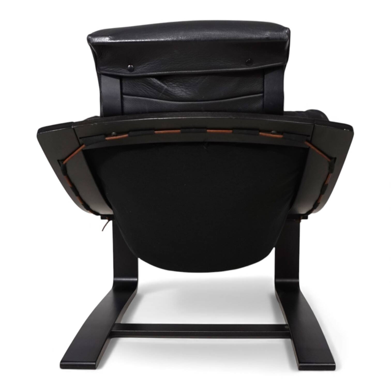 Nelo Kroken leather lounge chair by Åke Fribytter, 1970