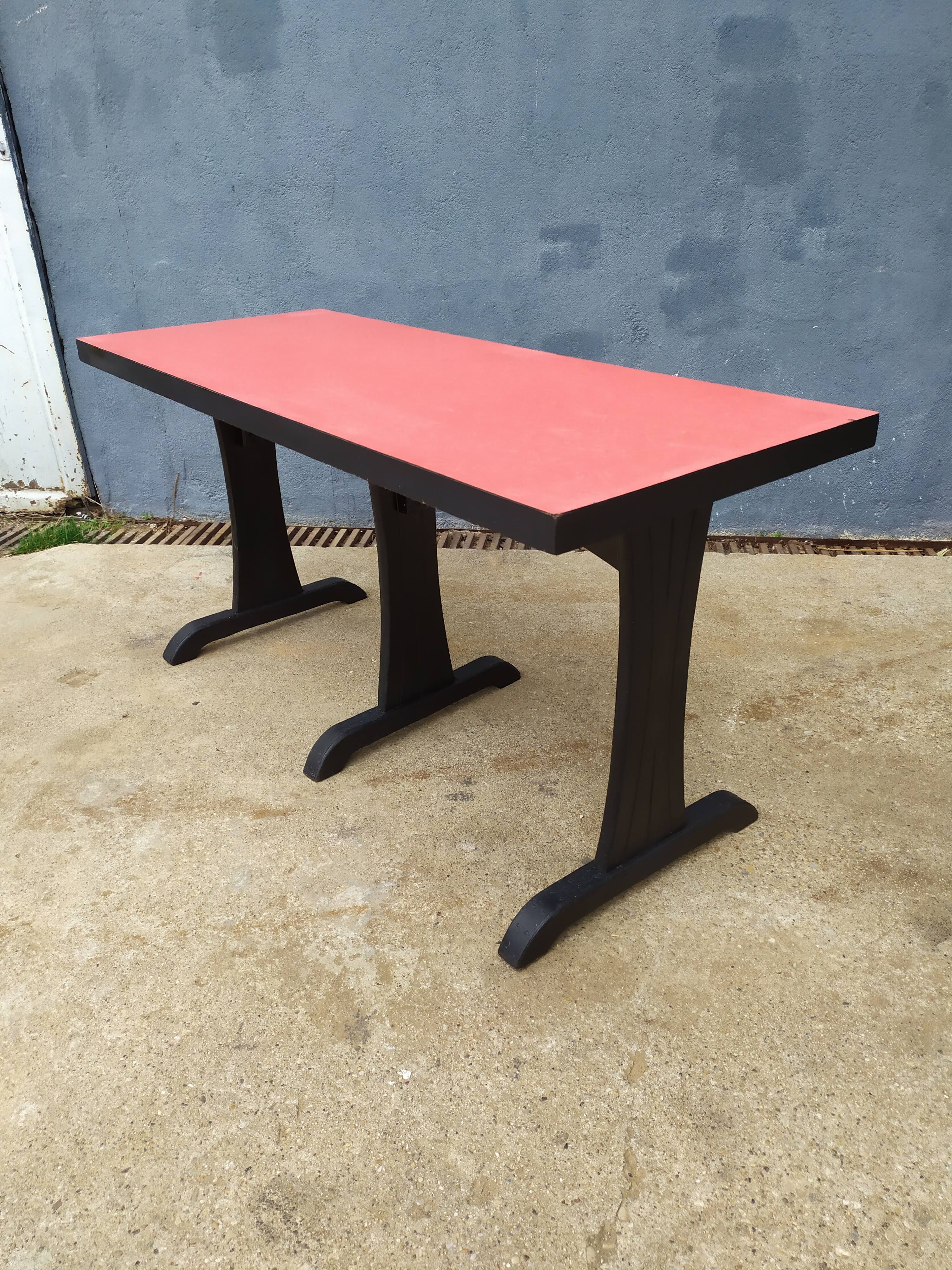 Red formica vintage bistro table