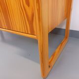 Vintage sled leg pine executive desk from the 60s-70s