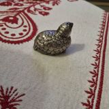 Quail salt shaker in metal Mauro Manetti style