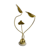 Rhubarb leaf floor lamp brass design Tomaso Barbi Italy an70