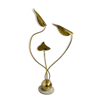 Rhubarb leaf floor lamp brass design Tomaso Barbi Italy an70