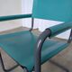 Vintage Mart Stam Style Armchair: Turquoise Leather, Black Chrome Cantileve