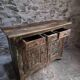 French rustic buffet in walnut, 18th century, 3 drawers and 2 doors.