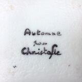 Plat art déco Automne pour Christofle en verre opalin