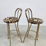 Tabourets de bar vintage en laiton doré du milieu du siècle « éclectiques »