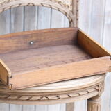 Wooden drawer with aluminum button