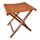 Tabouret de en Cuir et Bois Style Curule
