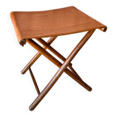 Tabouret de en Cuir et Bois Style Curule