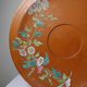 Large clay/terracotta dish with Japanese-style glazing, Art Nouveau.