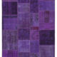 Hand-knotted turkish vintage 171 cm x 239 cm purple patchwork carpet