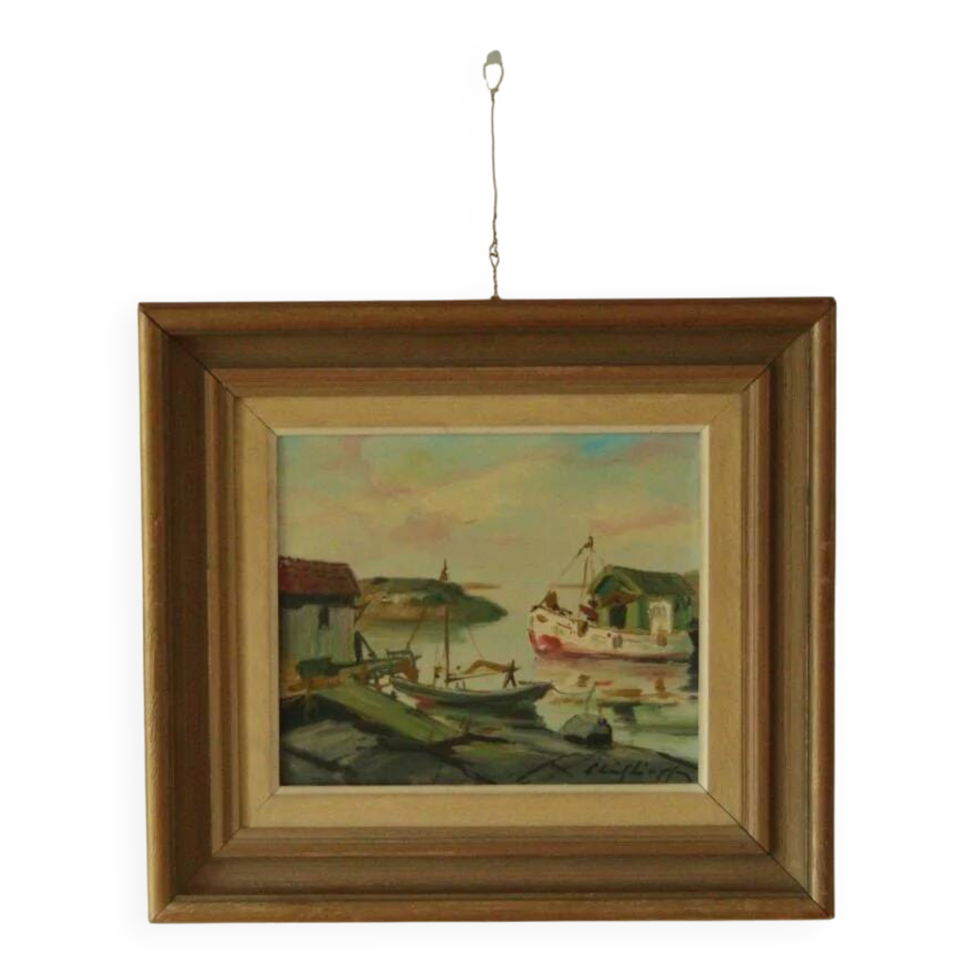 Boat in the harbour by Carl Christiansson