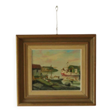 Boat in the harbour by Carl Christiansson